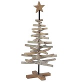 VidaXL Kerstboom met standaard Bruin 90 cm Massief teakhout