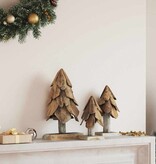 VidaXL Kerstboom met standaard 3 pcs Bruin Massief teakhout