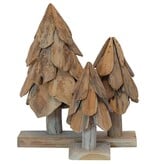 VidaXL Kerstboom met standaard 3 pcs Bruin Massief teakhout