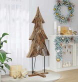 VidaXL Kerstboom met standaard Bruin 180 cm Massief teakhout