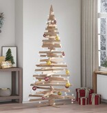 VidaXL Kerstbomen met standaard Naturel 210 cm Massief grenenhout