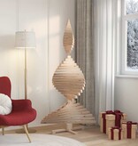 VidaXL Kerstbomen met standaard Naturel 180 cm Massief grenenhout