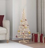 VidaXL Kerstbomen met standaard Naturel 120 cm Massief grenenhout