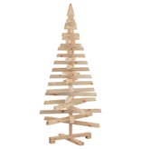 VidaXL Kerstbomen met standaard Naturel 120 cm Massief grenenhout