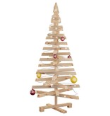 VidaXL Kerstbomen met standaard Naturel 120 cm Massief grenenhout