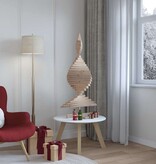 VidaXL Kerstbomen met standaard Naturel 120 cm Massief grenenhout