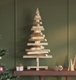 VidaXL Kerstbomen met standaard Naturel 90 cm Massief grenenhout