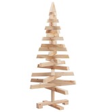 VidaXL Kerstbomen met standaard Naturel 90 cm Massief grenenhout