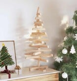 VidaXL Kerstbomen met standaard Naturel 90 cm Massief grenenhout