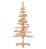VidaXL Kerstbomen met standaard Naturel 90 cm Massief grenenhout