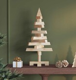 VidaXL Kerstbomen met standaard Naturel 60 cm Massief grenenhout