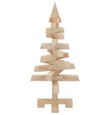 VidaXL Kerstbomen met standaard Naturel 60 cm Massief grenenhout