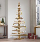 VidaXL Houten kerstboom met standaard Bruin 210 cm Massief grenenhout