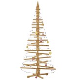 VidaXL Houten kerstboom met standaard Bruin 210 cm Massief grenenhout