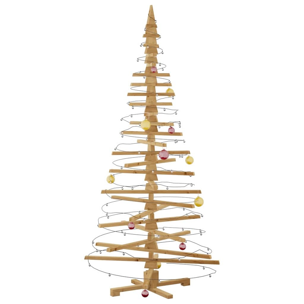 VidaXL Houten kerstboom met standaard Bruin 210 cm Massief grenenhout