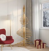 VidaXL Houten kerstboom met standaard Bruin 210 cm Massief grenenhout