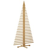 VidaXL Houten kerstboom met standaard Bruin 210 cm Massief grenenhout