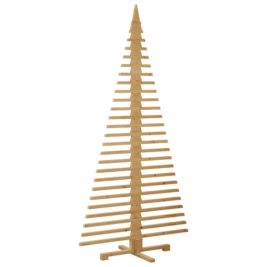 VidaXL Houten kerstboom met standaard Bruin 210 cm Massief grenenhout