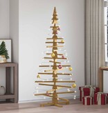 VidaXL Houten kerstboom met standaard Bruin 180 cm Massief grenenhout