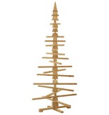 VidaXL Houten kerstboom met standaard Bruin 180 cm Massief grenenhout