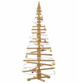VidaXL Houten kerstboom met standaard Bruin 180 cm Massief grenenhout