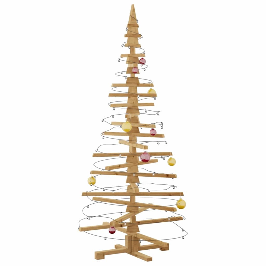VidaXL Houten kerstboom met standaard Bruin 180 cm Massief grenenhout