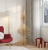 VidaXL Houten kerstboom met standaard Bruin 180 cm Massief grenenhout