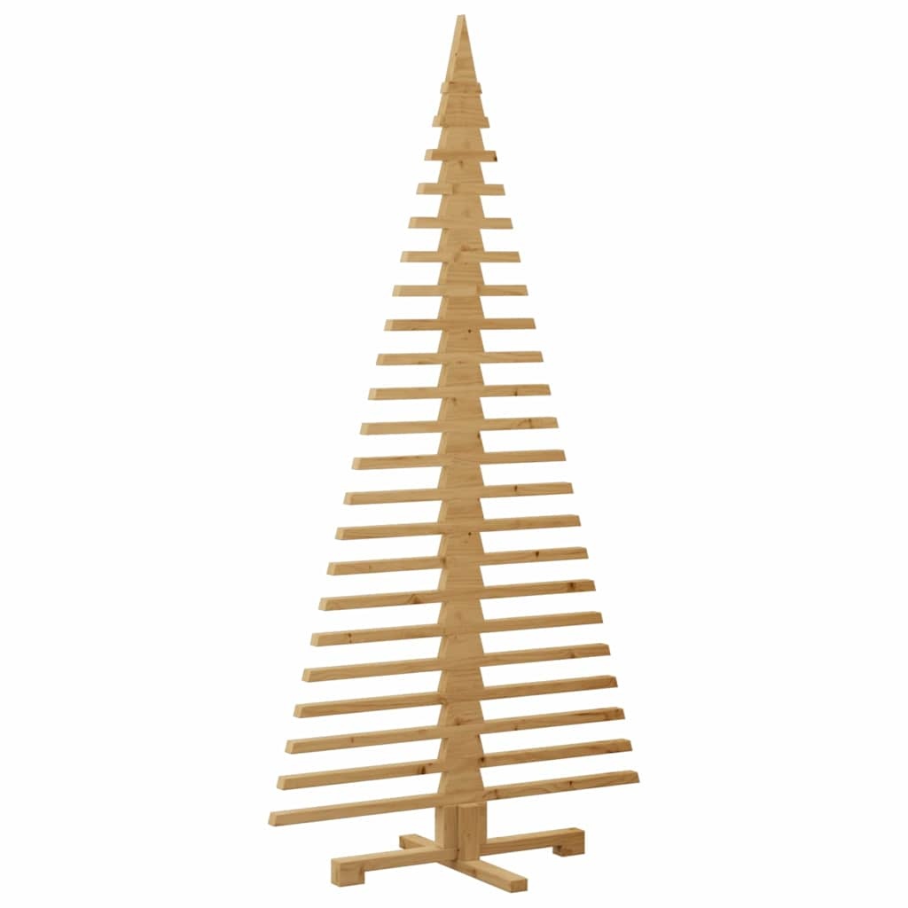 VidaXL Houten kerstboom met standaard Bruin 180 cm Massief grenenhout