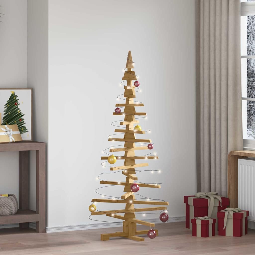 VidaXL Houten kerstboom met standaard Bruin 150 cm Massief grenenhout