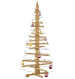 VidaXL Houten kerstboom met standaard Bruin 150 cm Massief grenenhout