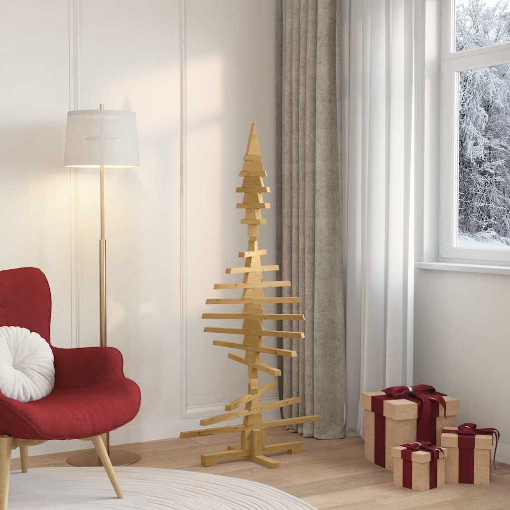 VidaXL Houten kerstboom met standaard Bruin 150 cm Massief grenenhout