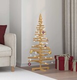 VidaXL Houten kerstboom met standaard Bruin 120 cm Massief grenenhout