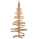 VidaXL Houten kerstboom met standaard Bruin 120 cm Massief grenenhout