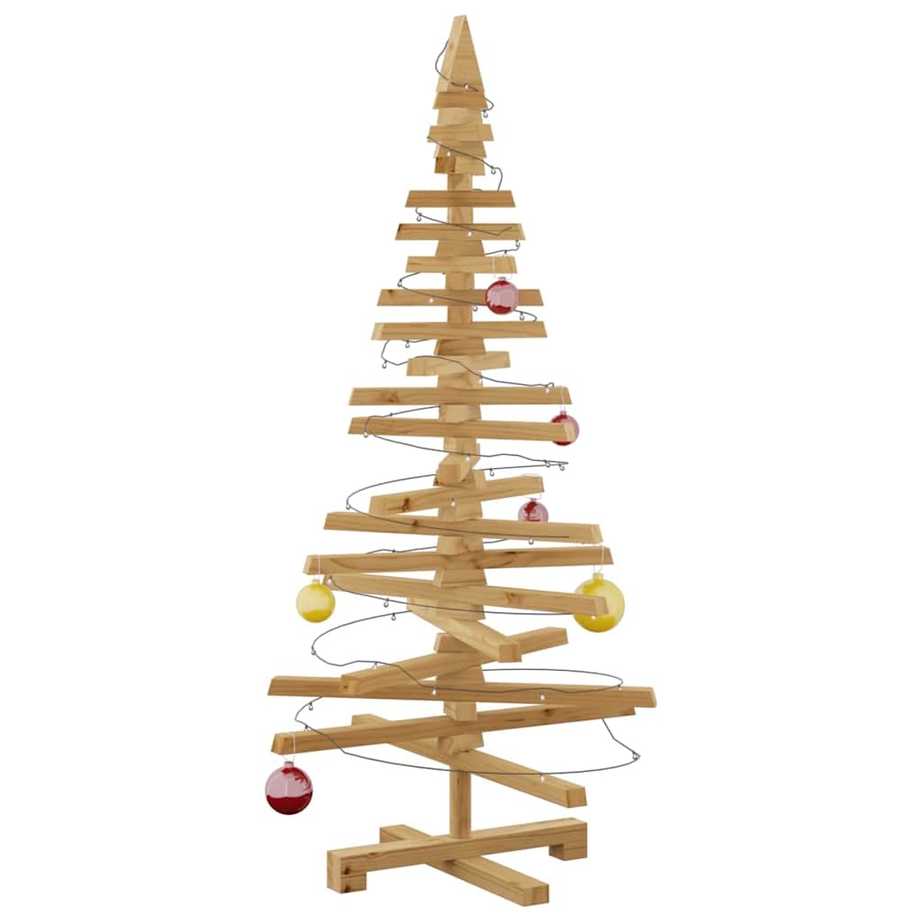 VidaXL Houten kerstboom met standaard Bruin 120 cm Massief grenenhout