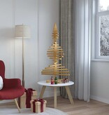 VidaXL Houten kerstboom met standaard Bruin 120 cm Massief grenenhout