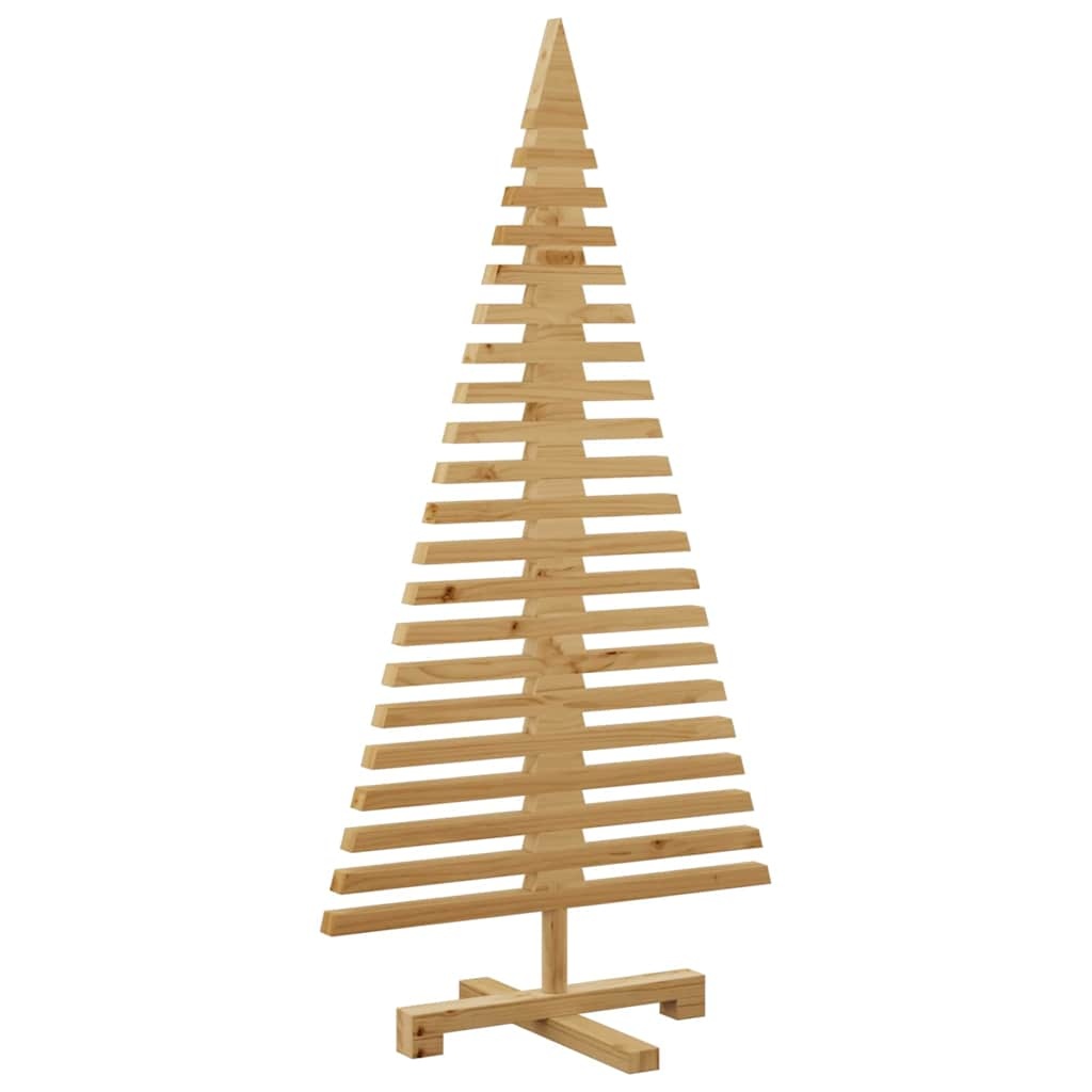 VidaXL Houten kerstboom met standaard Bruin 120 cm Massief grenenhout