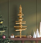 VidaXL Houten kerstboom met standaard Bruin 90 cm Massief grenenhout
