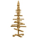 VidaXL Houten kerstboom met standaard Bruin 90 cm Massief grenenhout