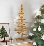 VidaXL Houten kerstboom met standaard Bruin 90 cm Massief grenenhout