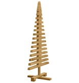 VidaXL Houten kerstboom met standaard Bruin 90 cm Massief grenenhout