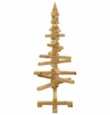 VidaXL Houten kerstboom met standaard Bruin 90 cm Massief grenenhout