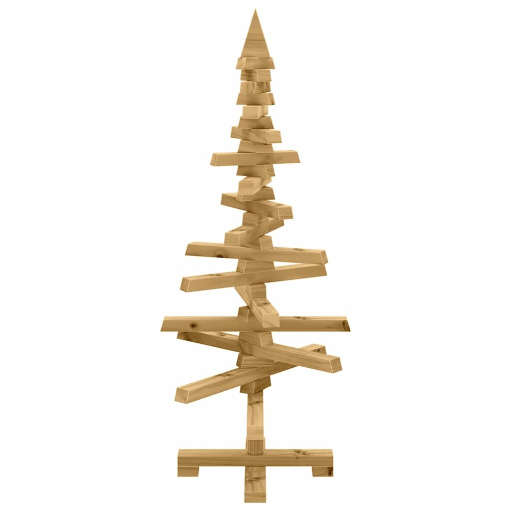 VidaXL Houten kerstboom met standaard Bruin 90 cm Massief grenenhout