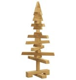 VidaXL Houten kerstboom met standaard Bruin 60 cm Massief grenenhout