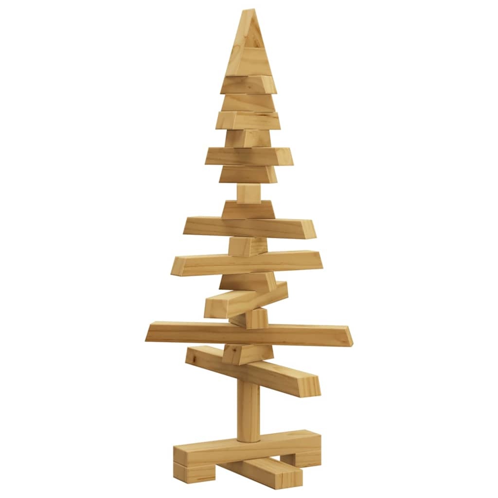 VidaXL Houten kerstboom met standaard Bruin 60 cm Massief grenenhout