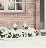 VidaXL LED Rendieren 2 pcs Koud Wit 45 x 19 x 65 cm Stof