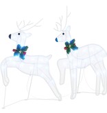 VidaXL LED Rendieren 2 pcs Koud Wit 45 x 19 x 65 cm Stof