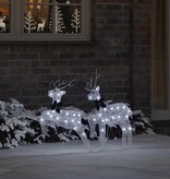 VidaXL LED Rendieren 2 pcs Koud Wit 45 x 19 x 65 cm Stof