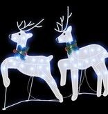 VidaXL LED Rendieren 2 pcs Koud Wit 45 x 19 x 65 cm Stof