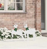 VidaXL LED Rendieren 2 pcs Koud Wit 45 x 19 x 65 cm Stof