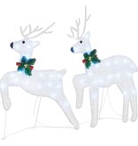 VidaXL LED Rendieren 2 pcs Koud Wit 45 x 19 x 65 cm Stof